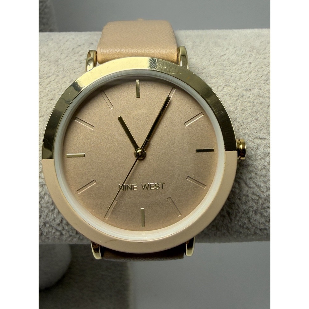 Nine West NW/2346SH New Battery Ladies Watch 36MM 7.5" Beige Band